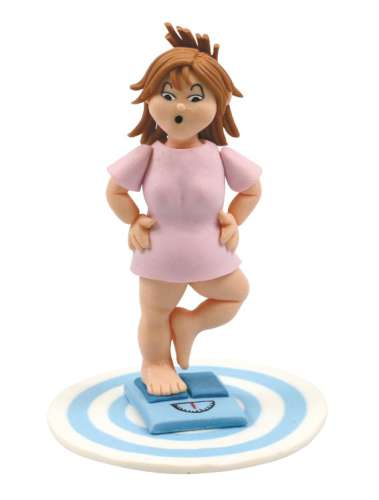 Dieting Lady Claydough Topper - Click Image to Close